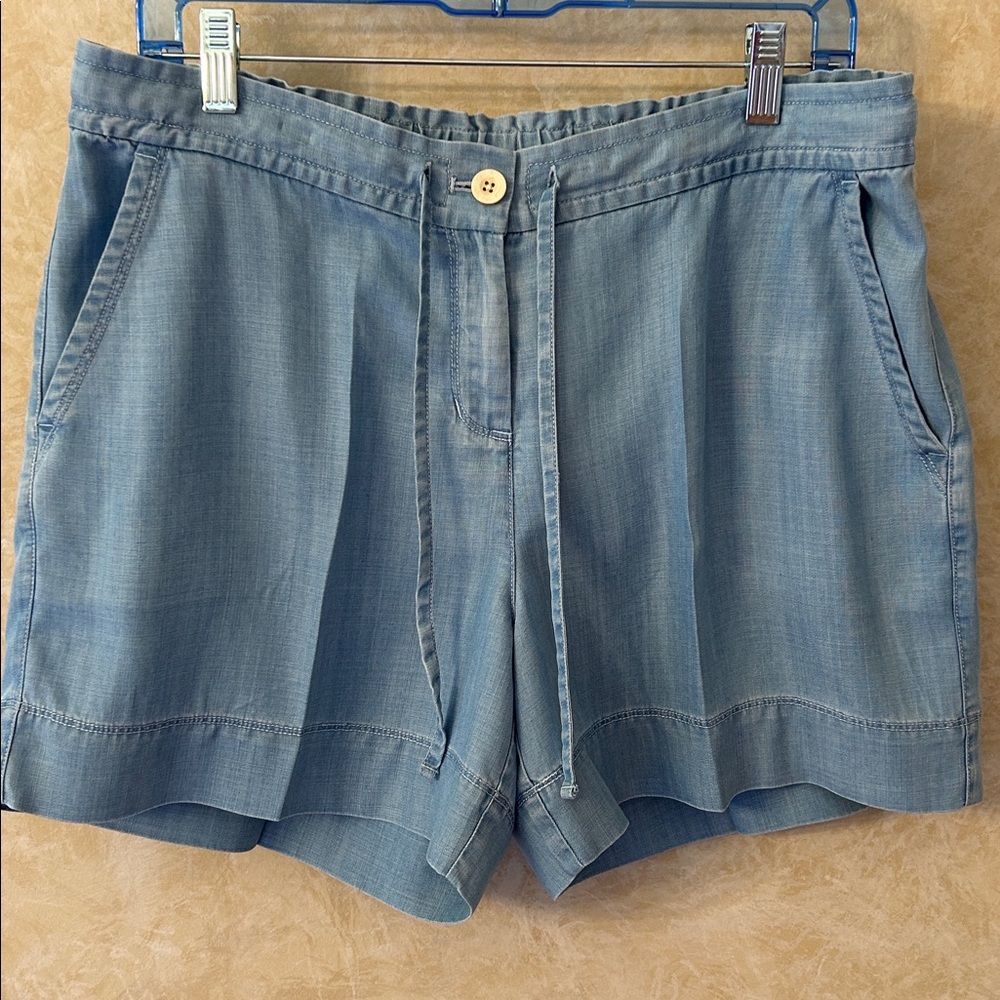 Tommy Bahama Light Blue Drawstring Linen-Blend Women’s Shorts